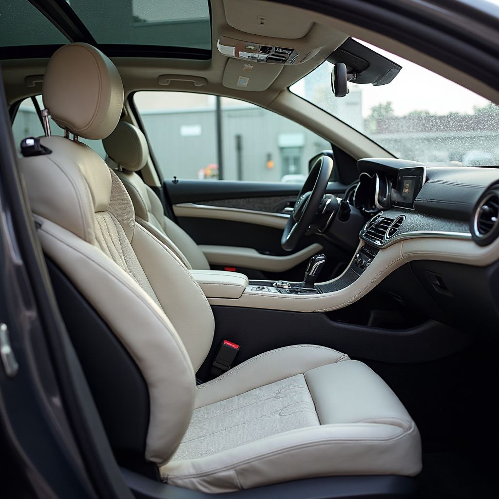 Pečlivě vyčištěný interiér luxusního automobilu