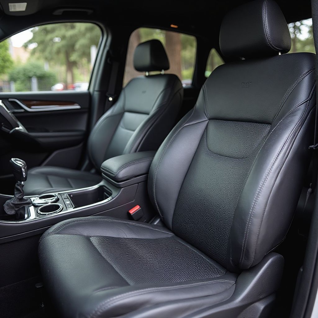 Čištění kožených sedadel prémiového vozidla