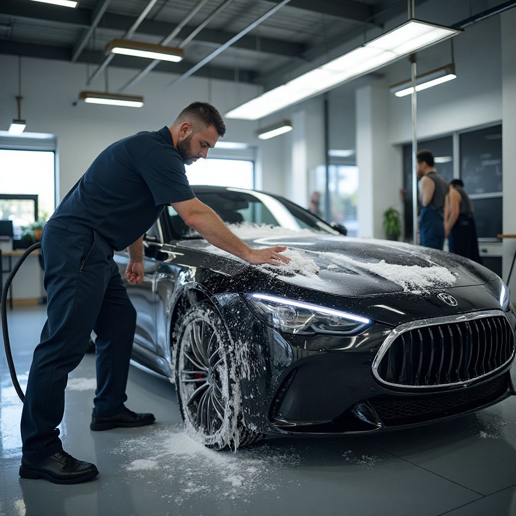 Náš tým při čištění vozidla