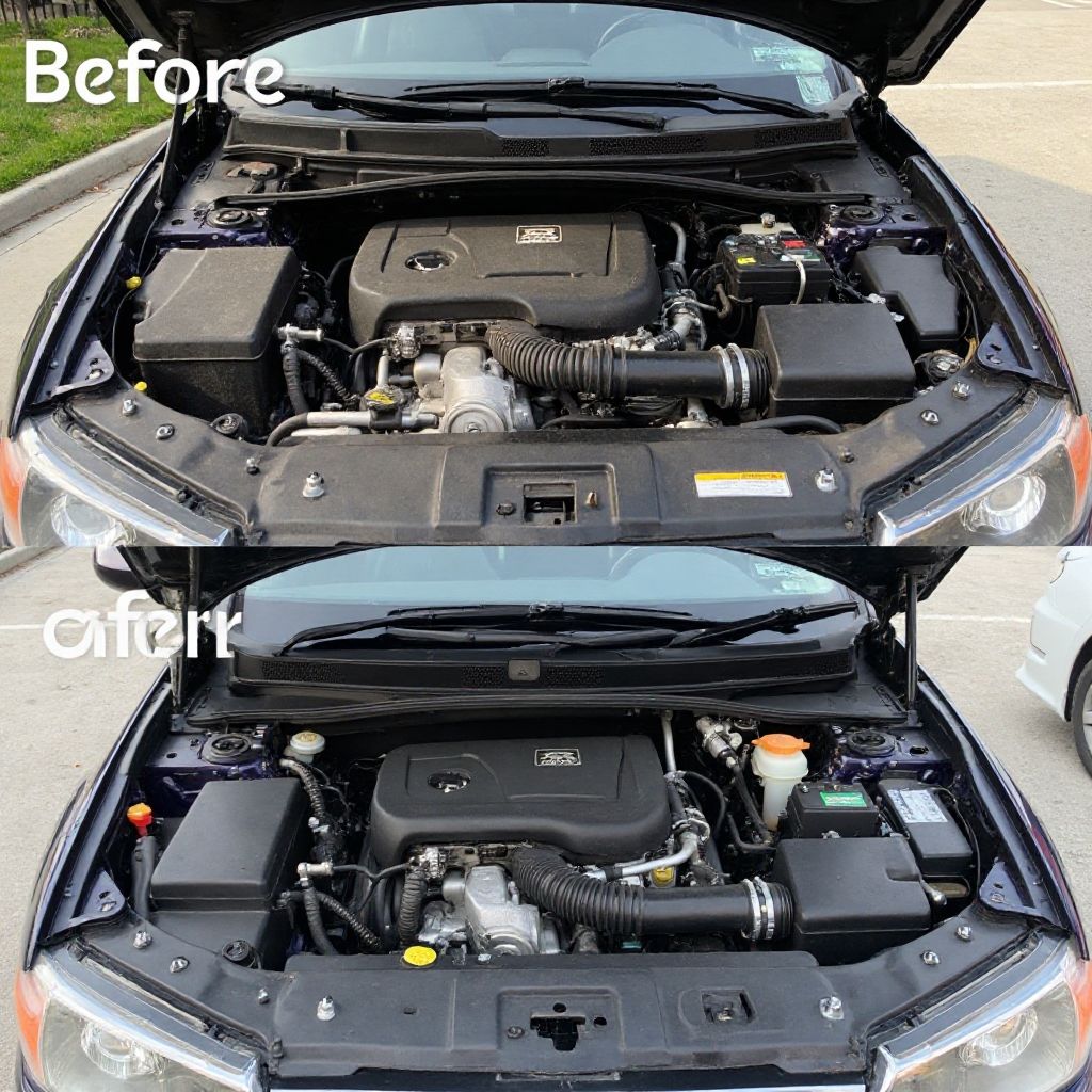 Před a po čištění motoru